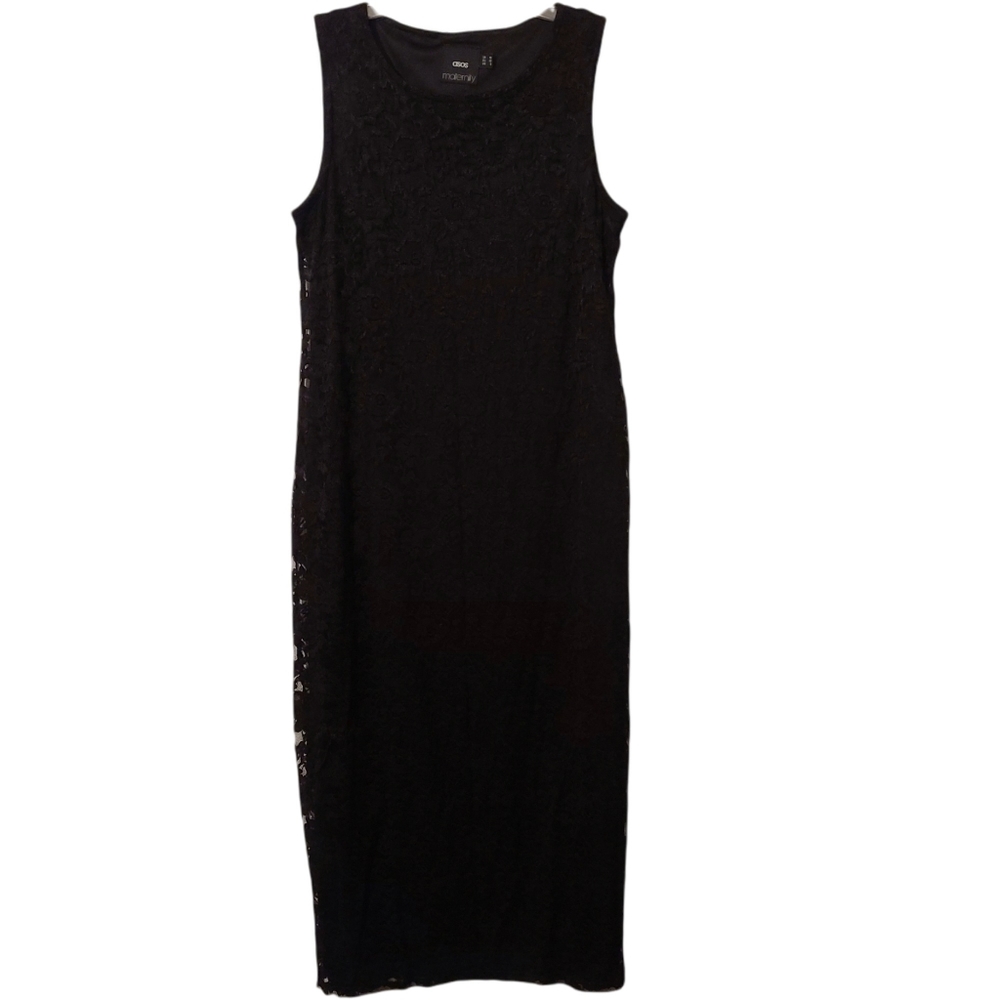 ASOS MATERNITY | Sleeveless Black lace Midi Dress Size 6